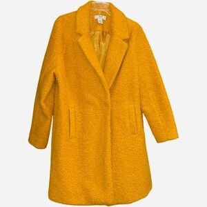 Magaschoni Golden Mustard Yellow Teddy Coat Size Large